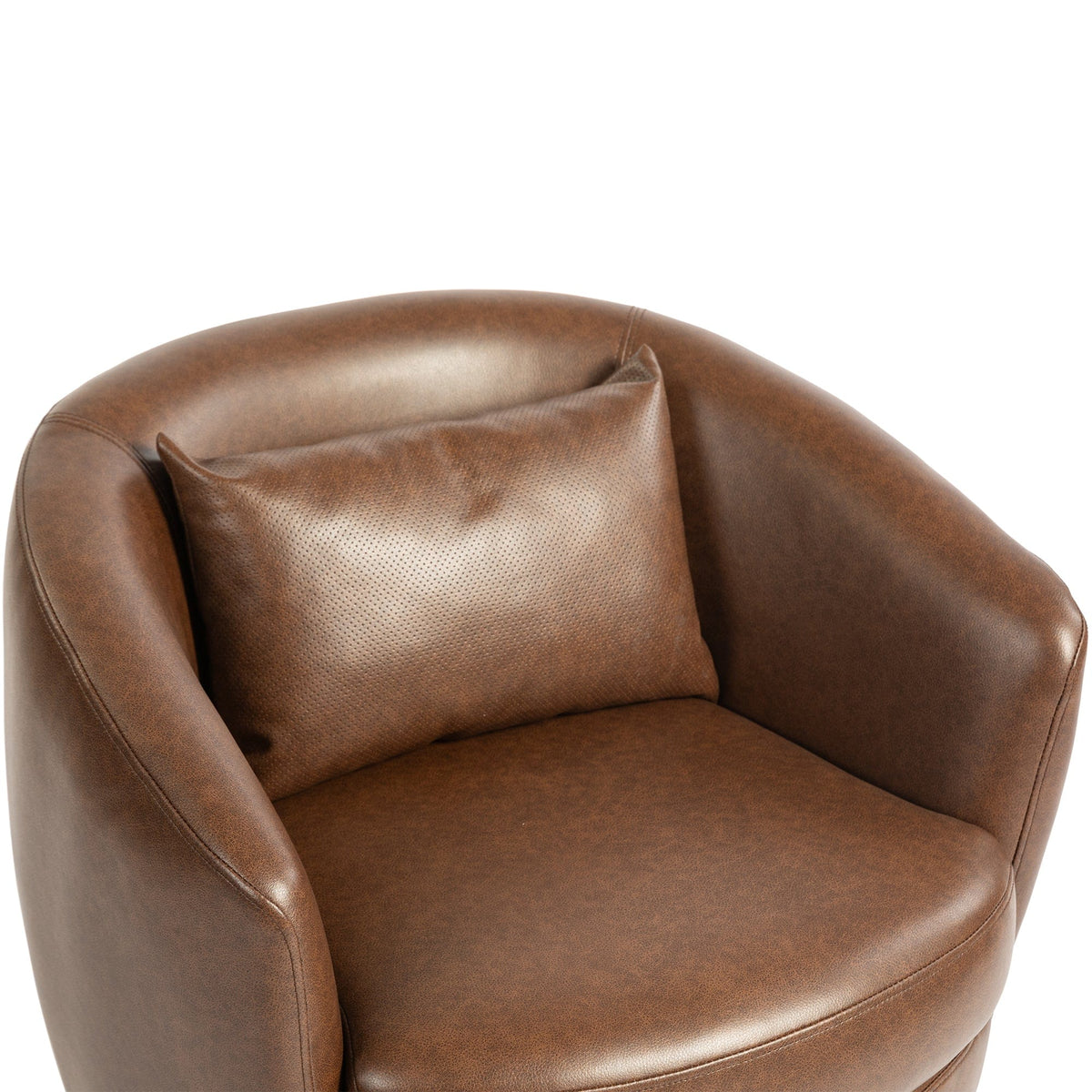 THE FURNITURE CO. Swivel Chair Modern Dark Brown Swivel Accent Armchair