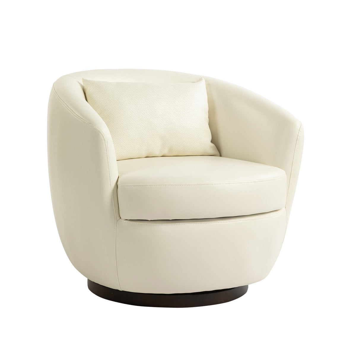 THE FURNITURE CO. Swivel Chair Modern Light Beige Swivel Accent Armchair