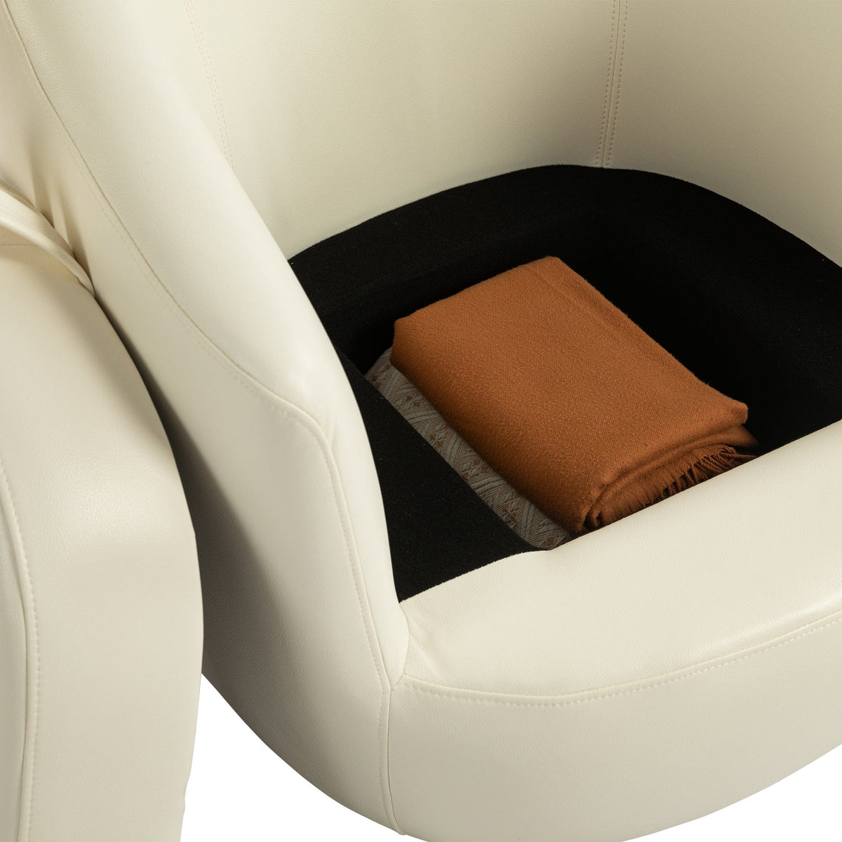 THE FURNITURE CO. Swivel Chair Modern Light Beige Swivel Accent Armchair