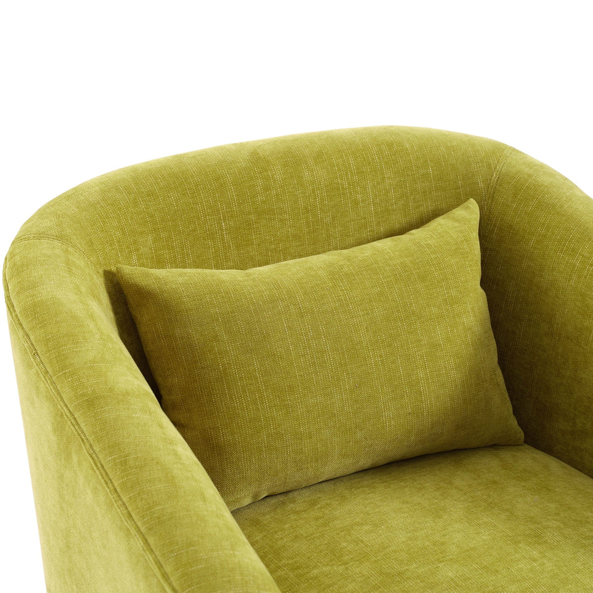 THE FURNITURE CO. Swivel Chair Olive Green Linen Blend Swivel Accent Armchair