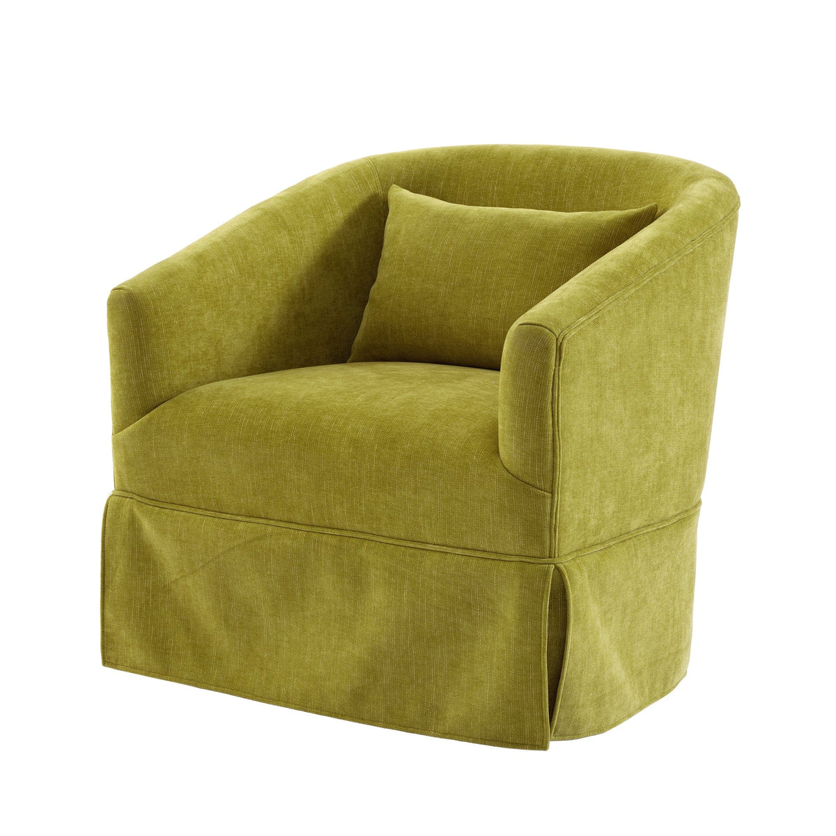 THE FURNITURE CO. Swivel Chair Olive Green Linen Blend Swivel Accent Armchair