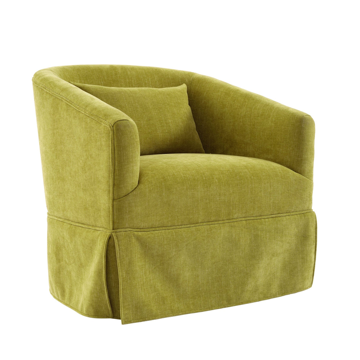 THE FURNITURE CO. Swivel Chair Olive Green Linen Blend Swivel Accent Armchair