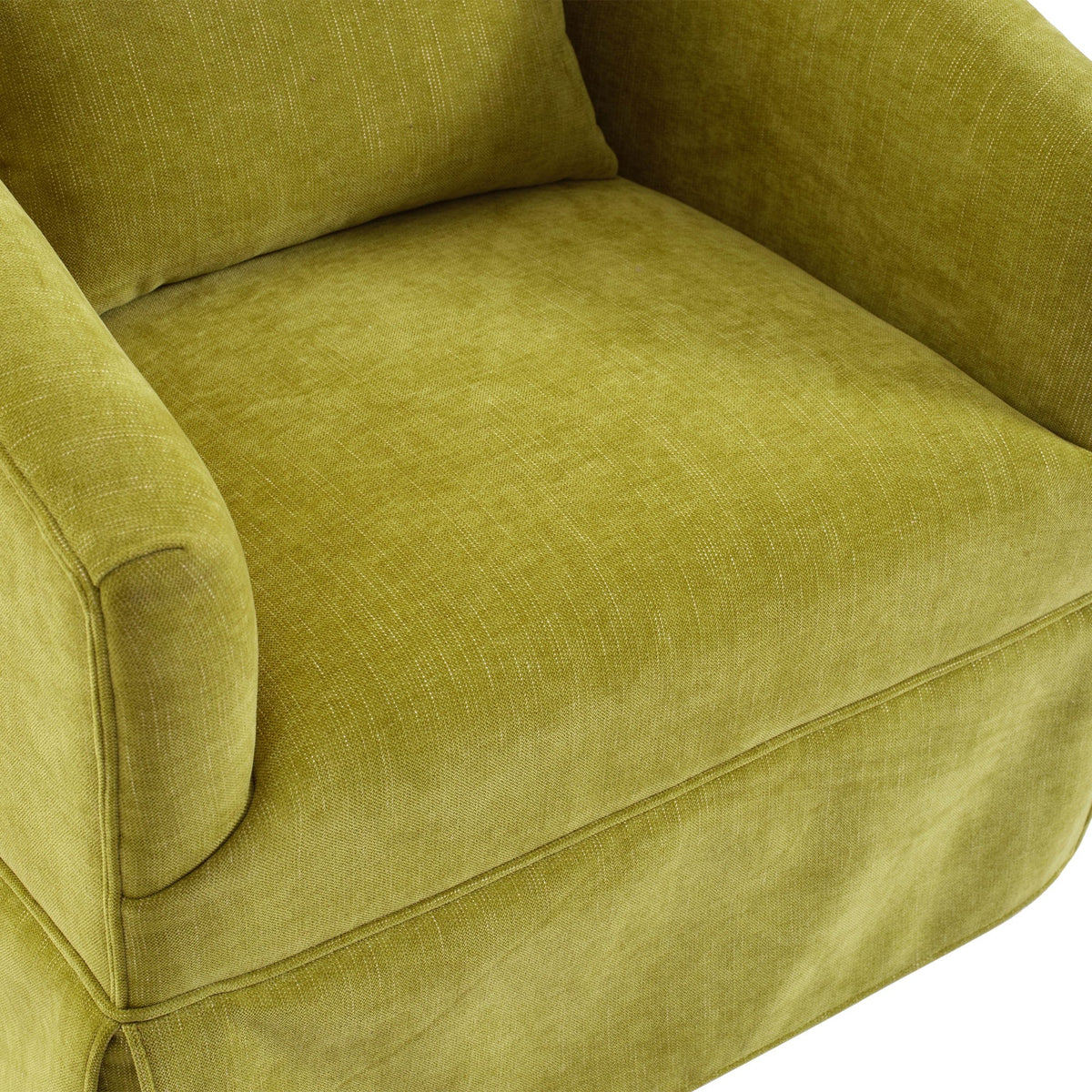 THE FURNITURE CO. Swivel Chair Olive Green Linen Blend Swivel Accent Armchair