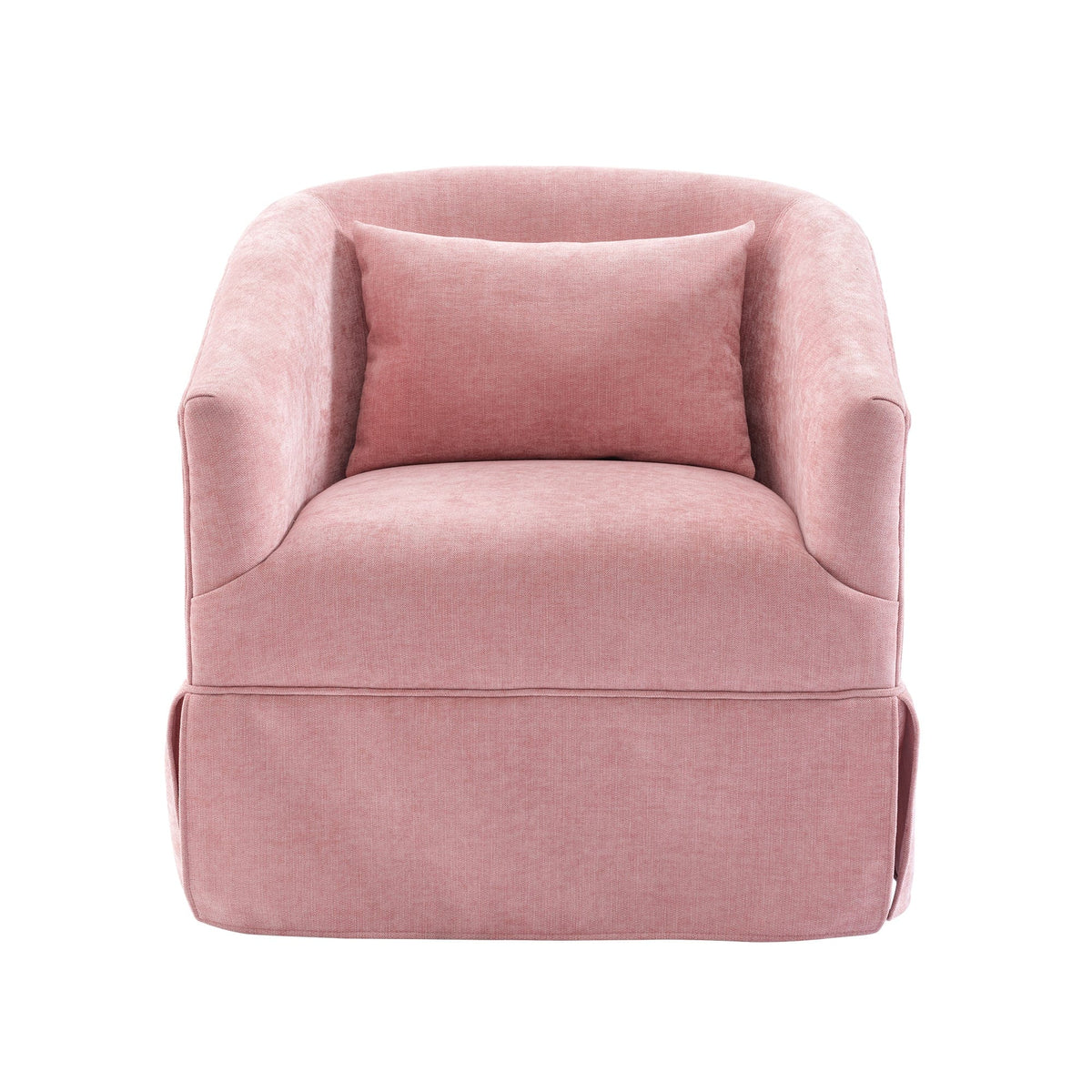THE FURNITURE CO. Swivel Chair Pink Linen Blend Swivel Accent Armchair