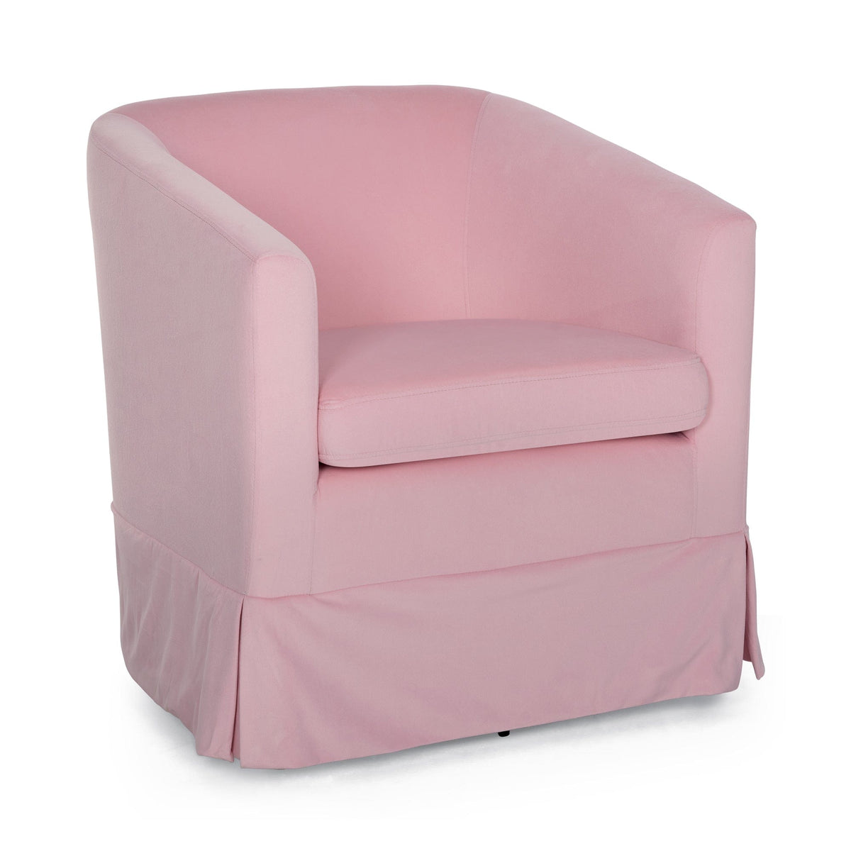 THE FURNITURE CO. Swivel Chair Pink Velvet Swivel Chair with 360° Rotation and Comfortable Cushioning