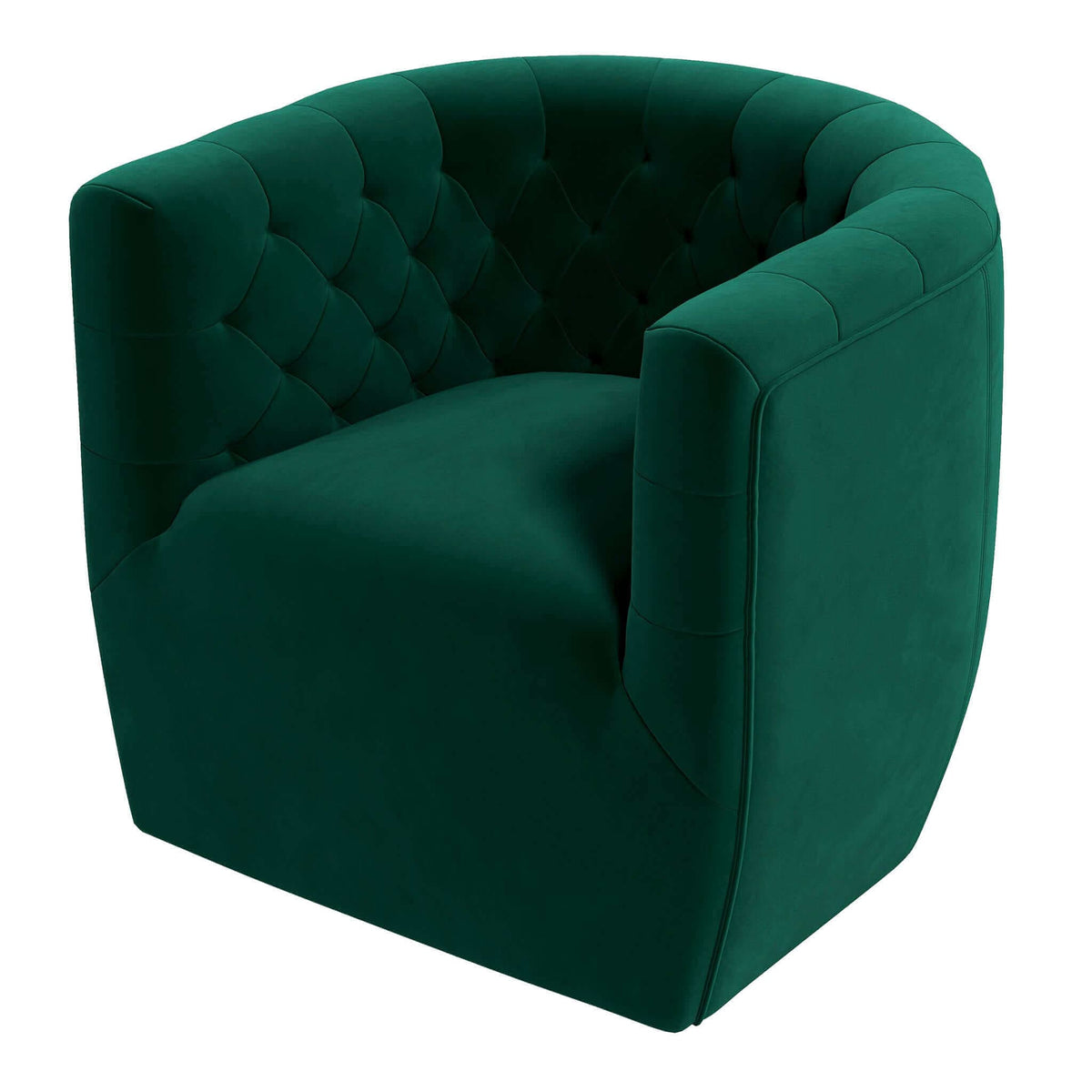 THE FURNITURE CO. Swivel Chair Plush Green Velvet Swivel Chair for Elegant Living Spaces