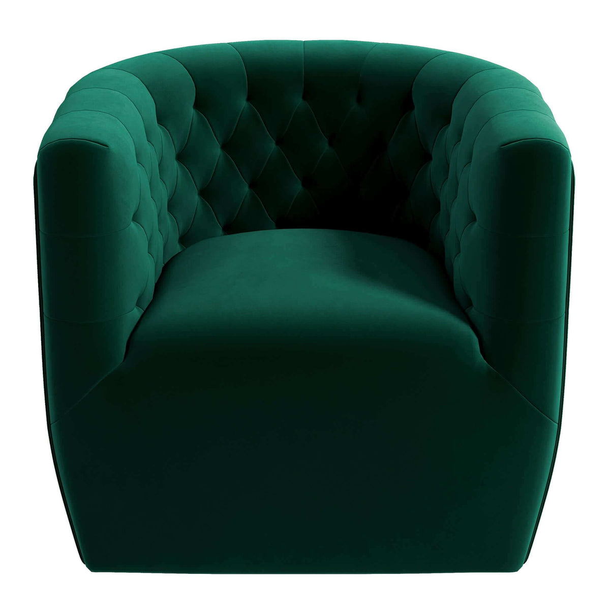 THE FURNITURE CO. Swivel Chair Plush Green Velvet Swivel Chair for Elegant Living Spaces