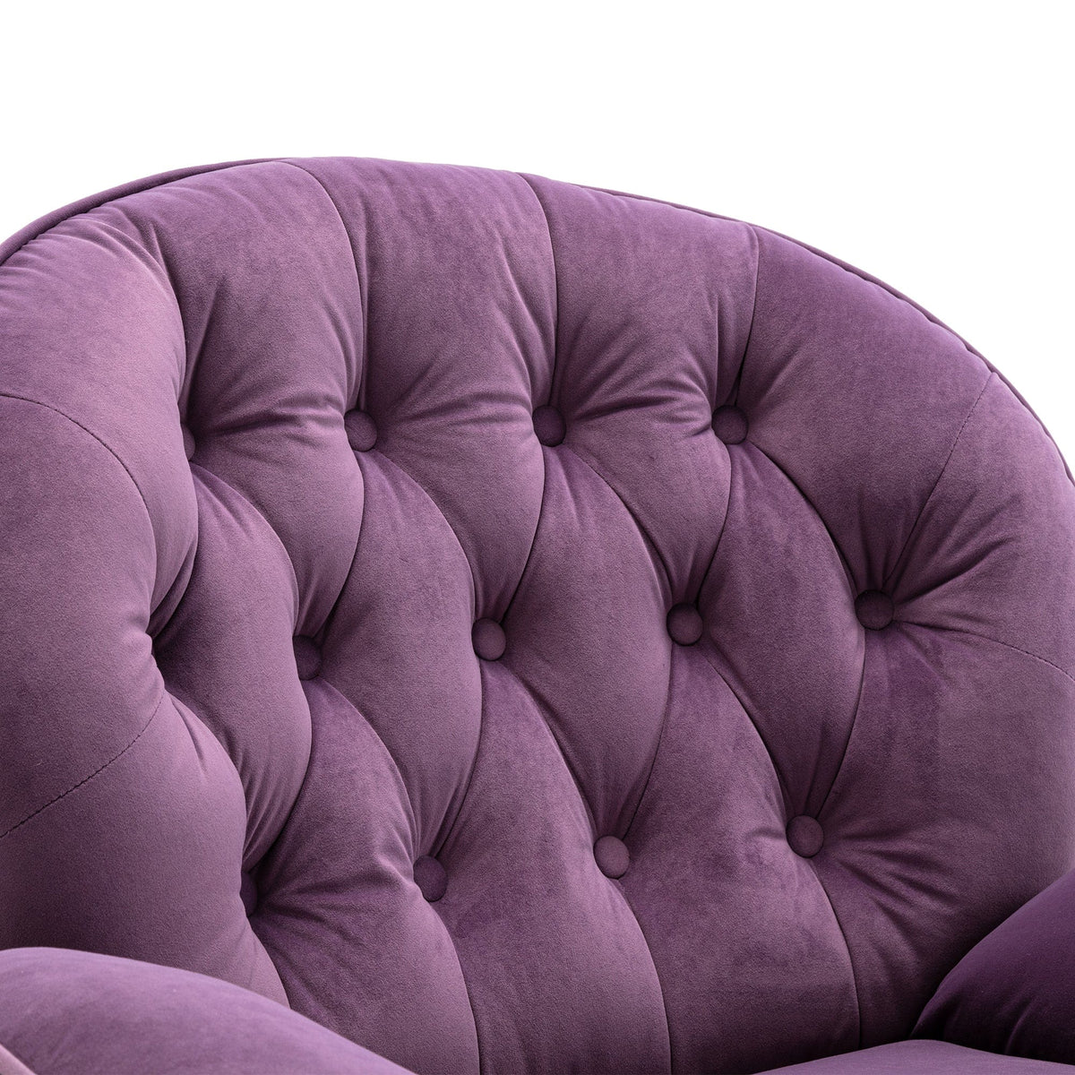 THE FURNITURE CO. Swivel Chair Purple Velvet Upholstered Chair with Ottoman