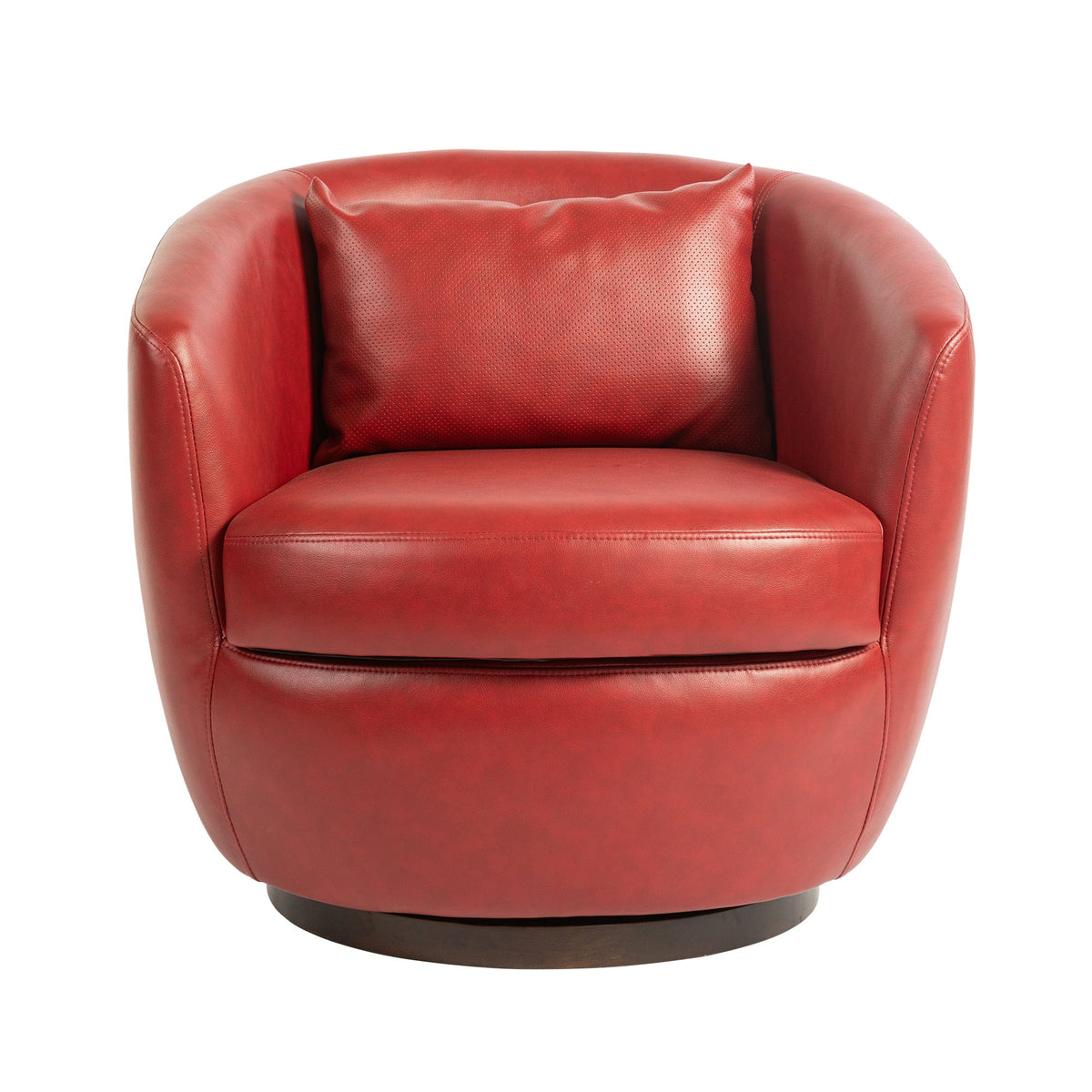 THE FURNITURE CO. Swivel Chair Red Upholstered Swivel Accent Chair
