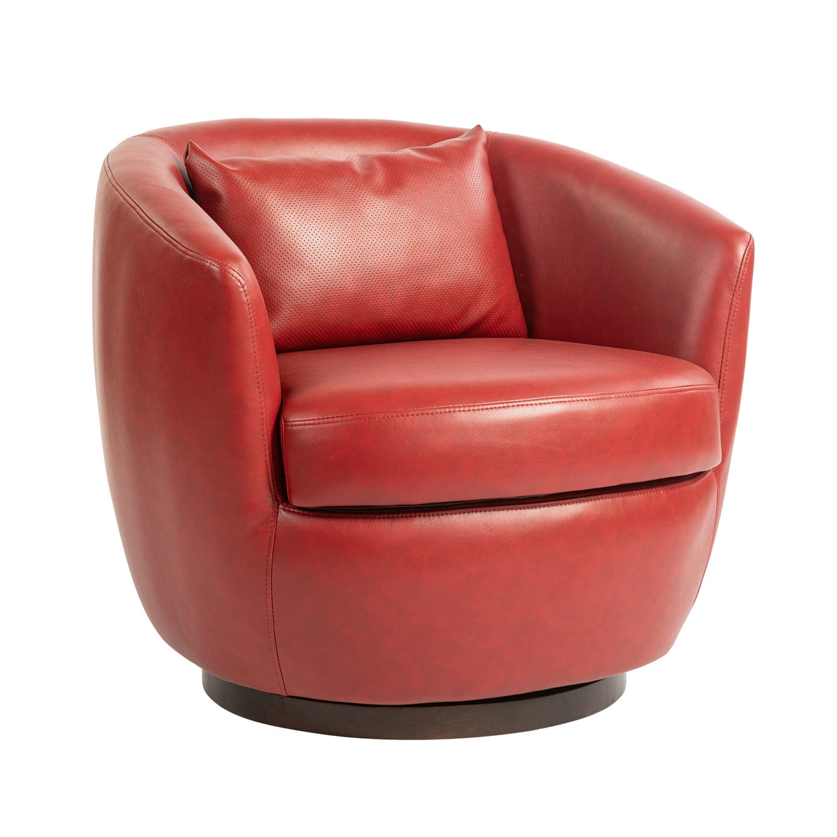 THE FURNITURE CO. Swivel Chair Red Upholstered Swivel Accent Chair