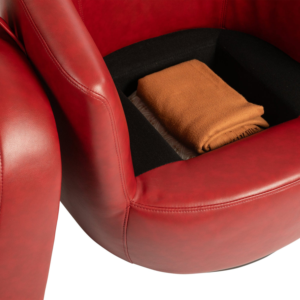 THE FURNITURE CO. Swivel Chair Red Upholstered Swivel Accent Chair