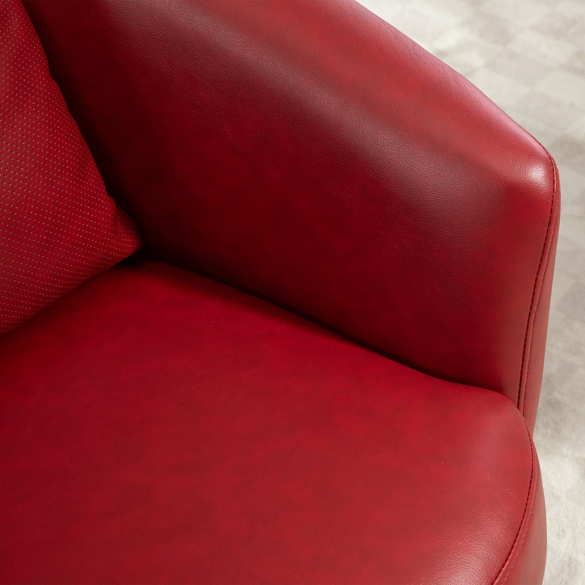 THE FURNITURE CO. Swivel Chair Red Upholstered Swivel Accent Chair
