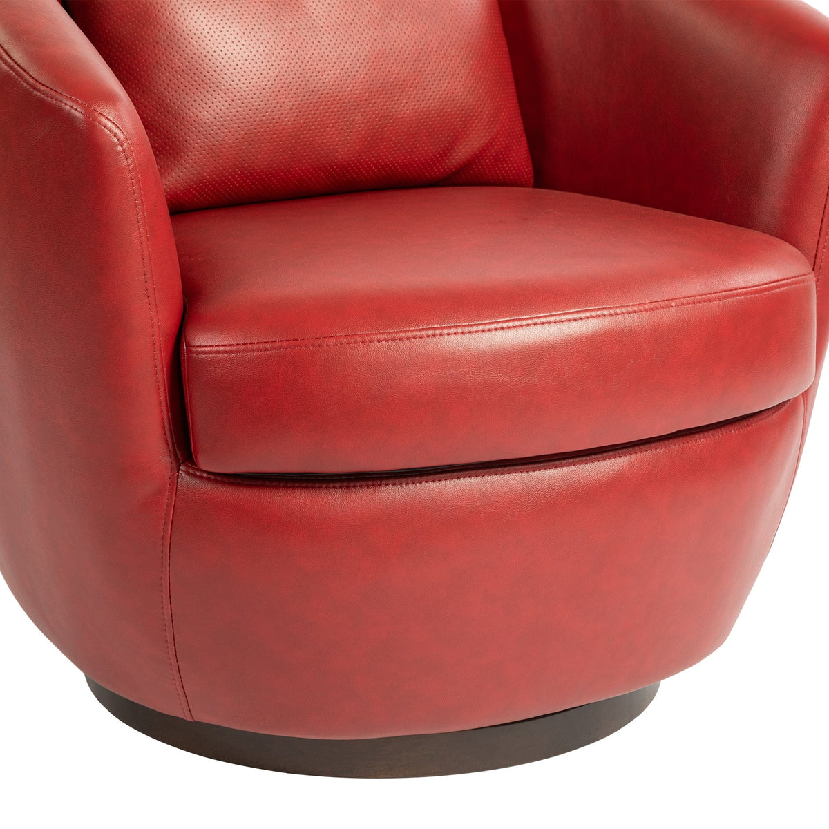 THE FURNITURE CO. Swivel Chair Red Upholstered Swivel Accent Chair