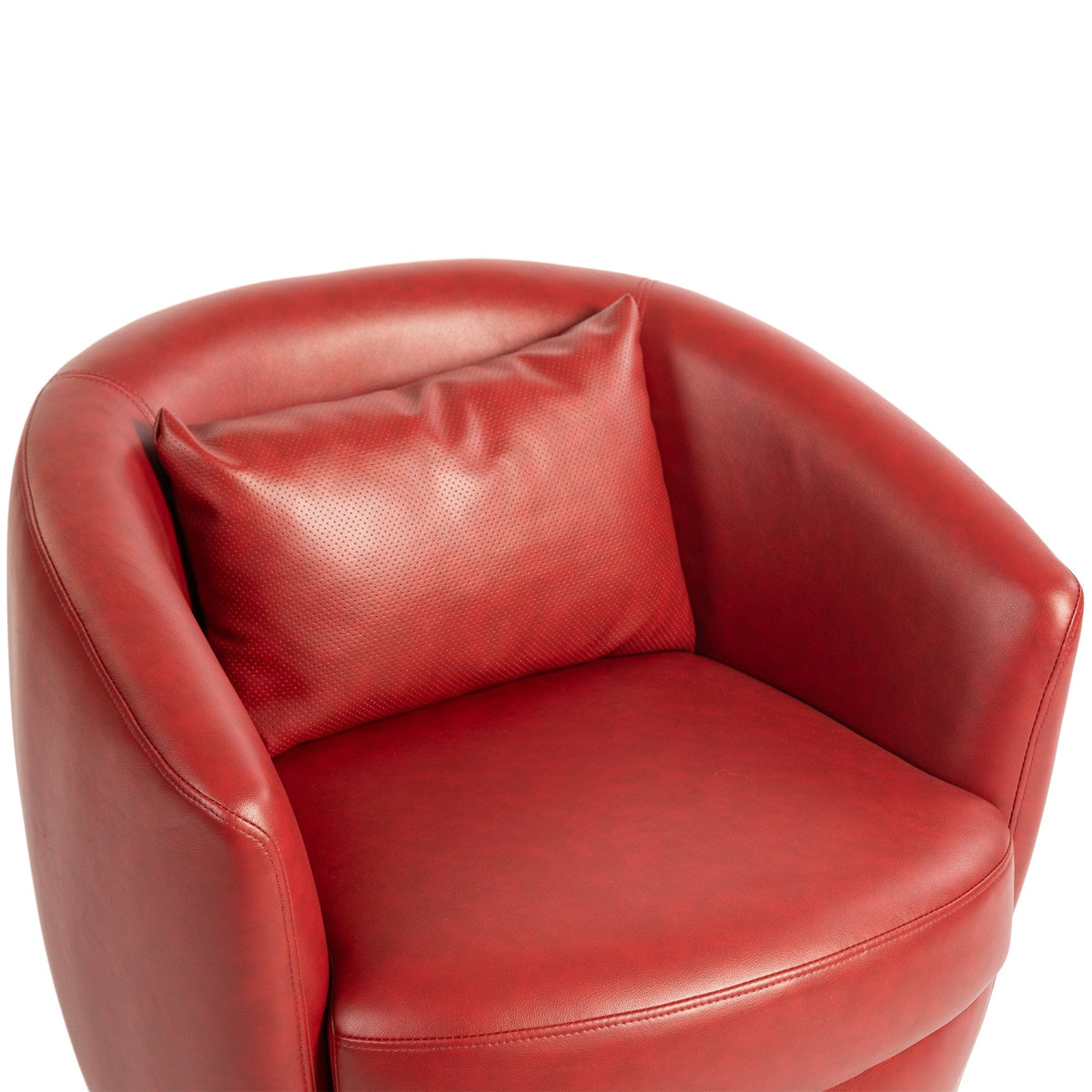 THE FURNITURE CO. Swivel Chair Red Upholstered Swivel Accent Chair