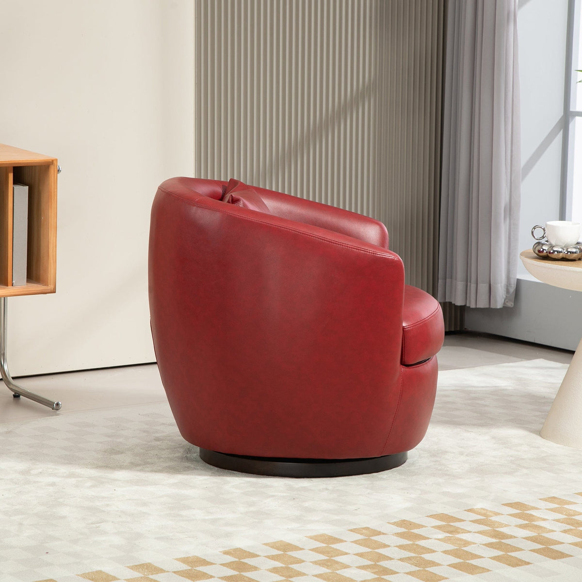 THE FURNITURE CO. Swivel Chair Red Upholstered Swivel Accent Chair