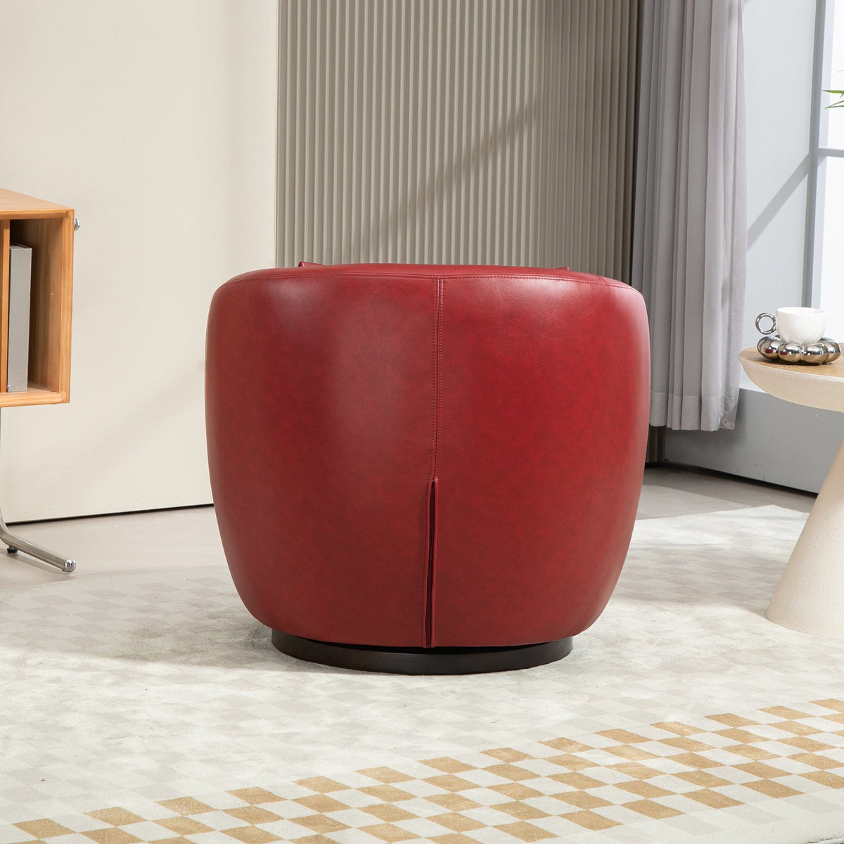 THE FURNITURE CO. Swivel Chair Red Upholstered Swivel Accent Chair