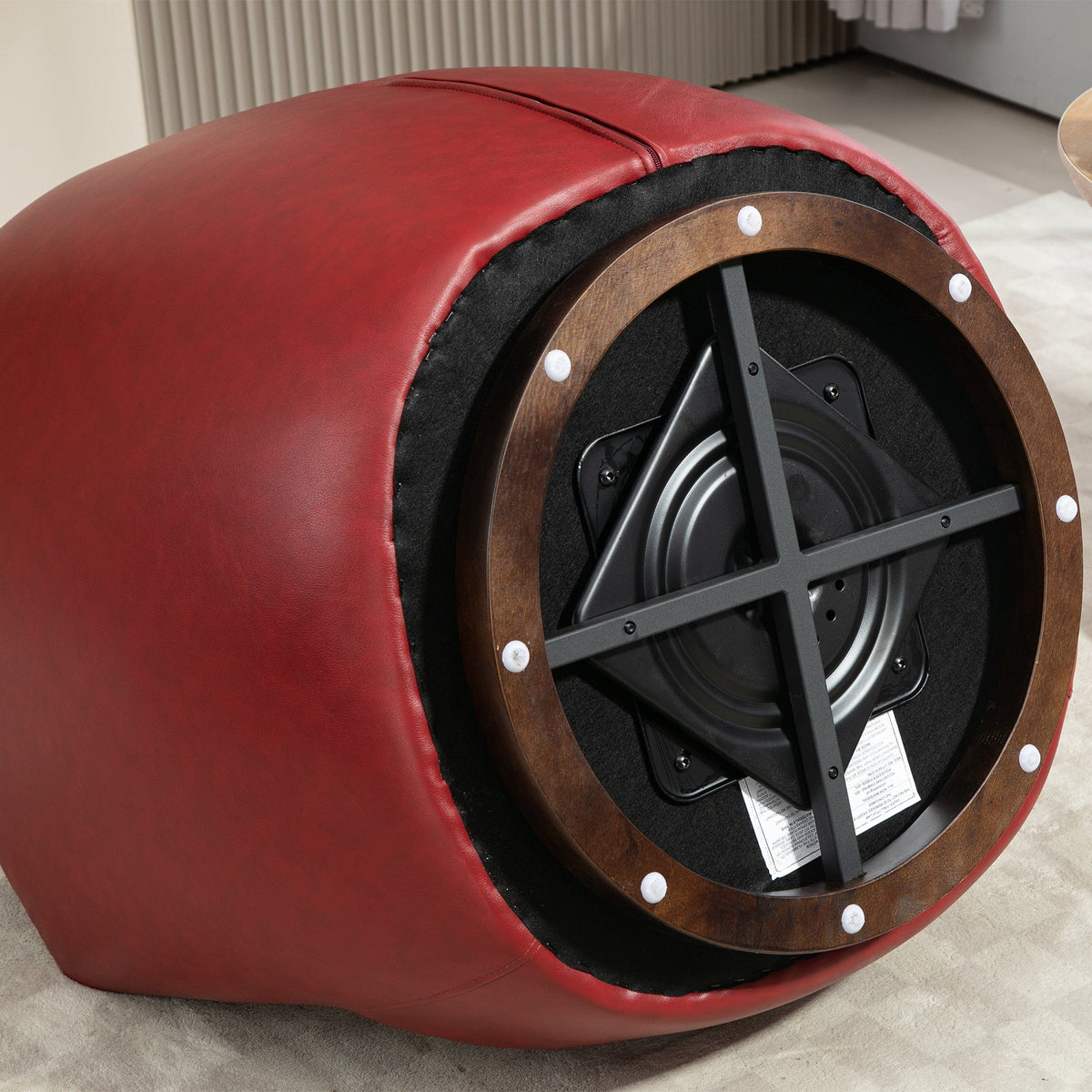 THE FURNITURE CO. Swivel Chair Red Upholstered Swivel Accent Chair