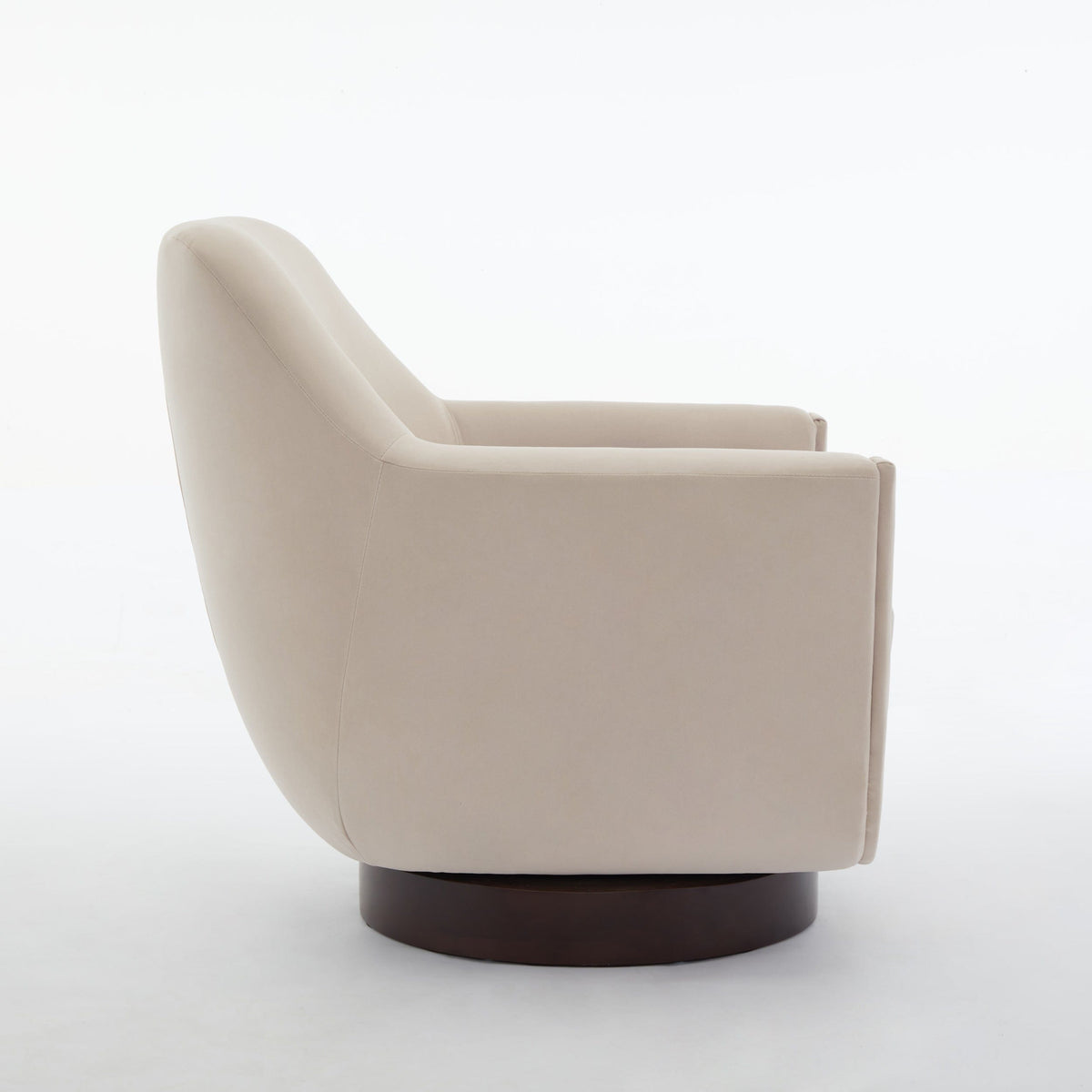 THE FURNITURE CO. Swivel Chair U-shaped Beige Velvet 360° Swivel Accent Chair