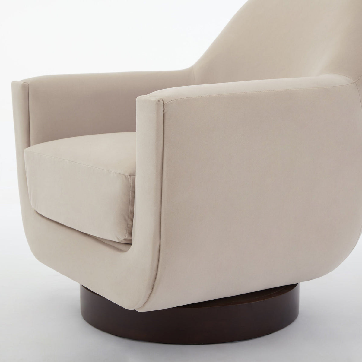 THE FURNITURE CO. Swivel Chair U-shaped Beige Velvet 360° Swivel Accent Chair