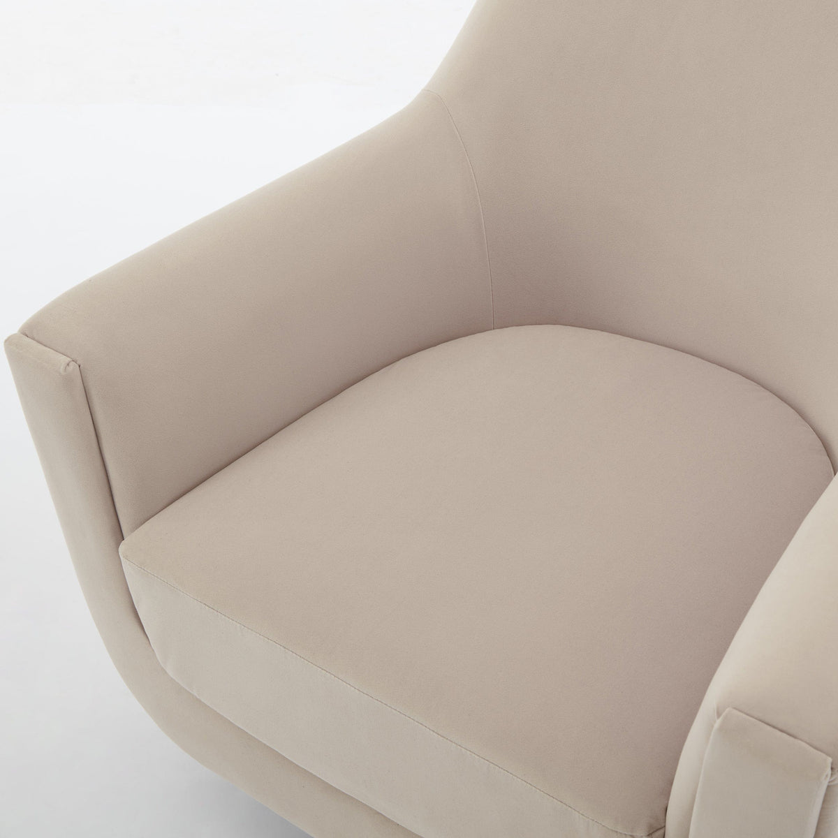 THE FURNITURE CO. Swivel Chair U-shaped Beige Velvet 360° Swivel Accent Chair