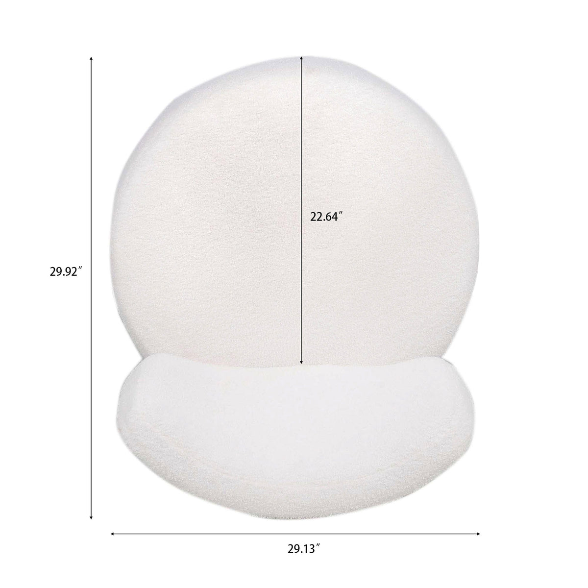 THE FURNITURE CO. Swivel Chair White Plush 360-Degree Rotating Chair