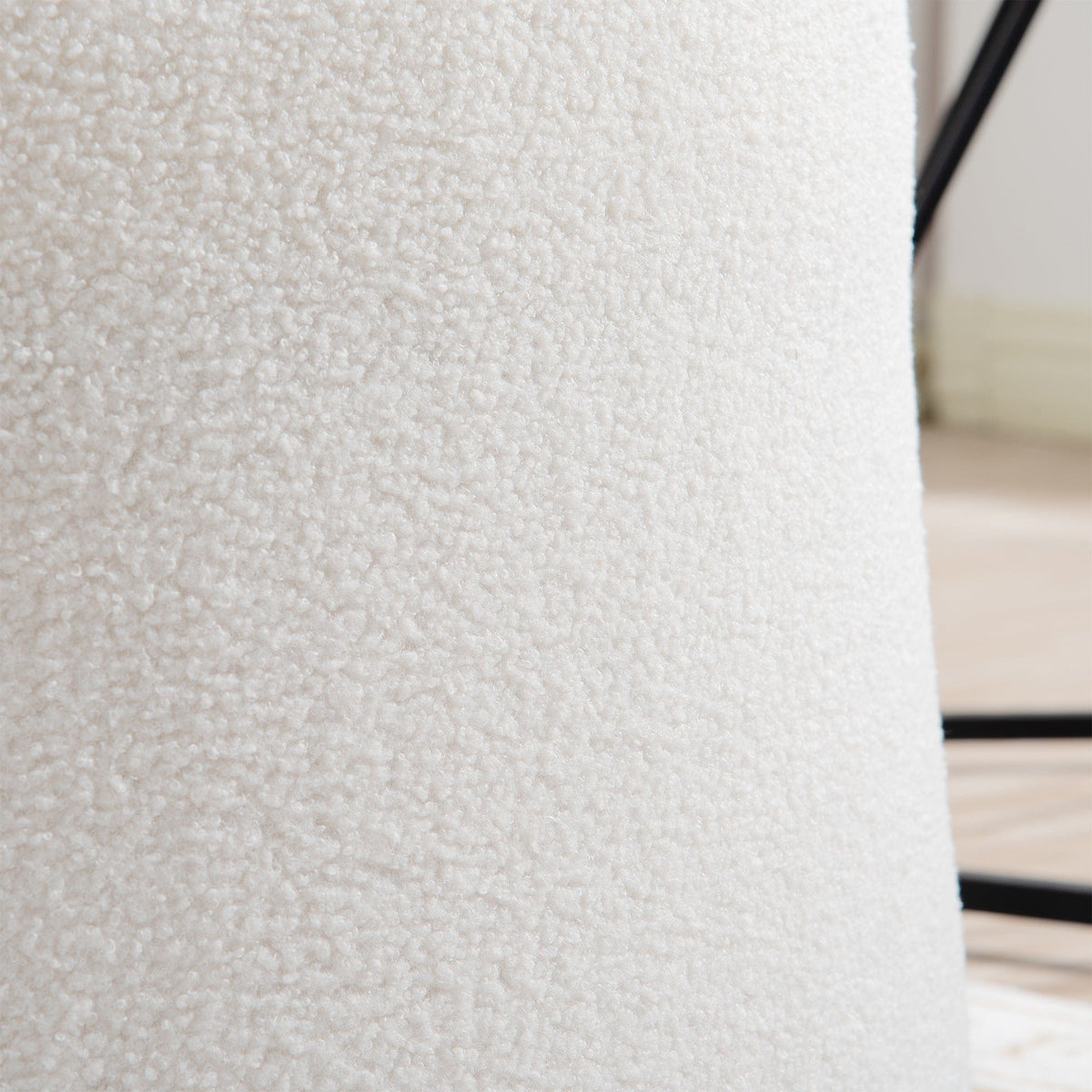 THE FURNITURE CO. Swivel Chair White Plush 360-Degree Rotating Chair