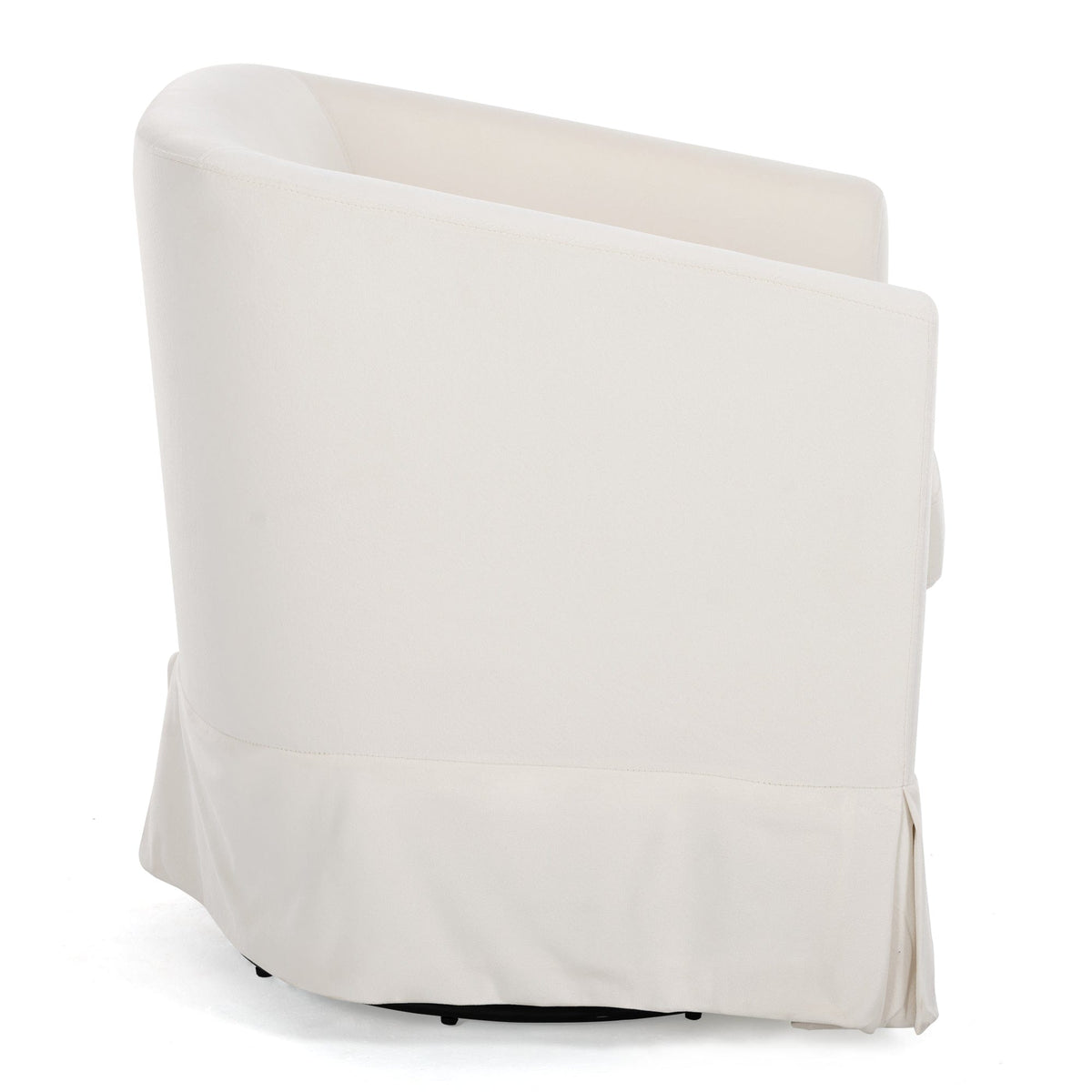THE FURNITURE CO. Swivel Chair White Velvet Swivel Chair with 360° Rotation and Cushioned Comfort