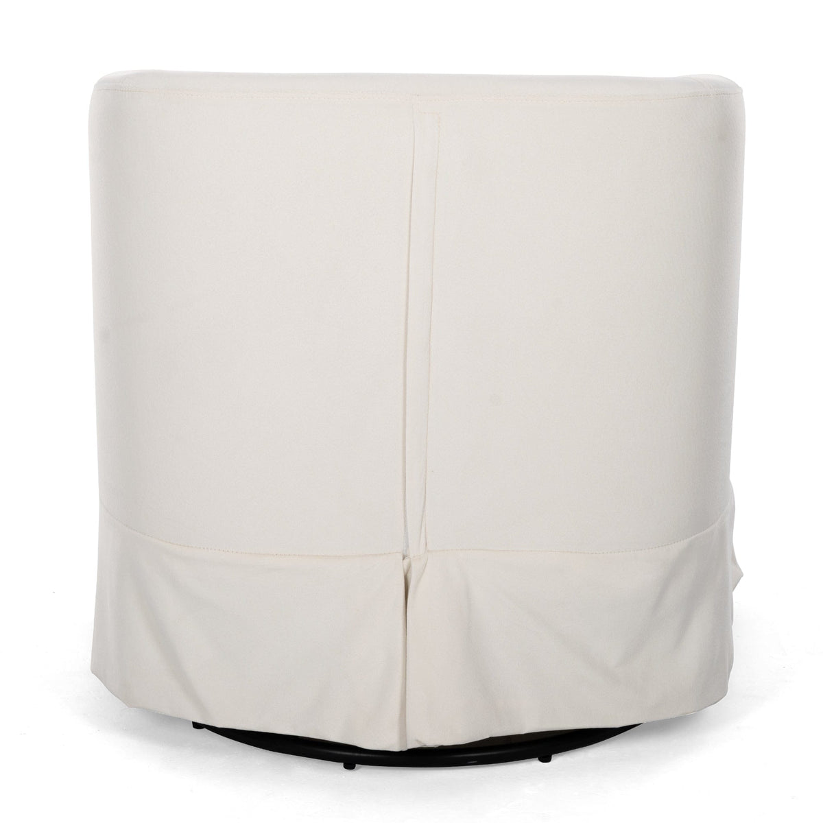 THE FURNITURE CO. Swivel Chair White Velvet Swivel Chair with 360° Rotation and Cushioned Comfort