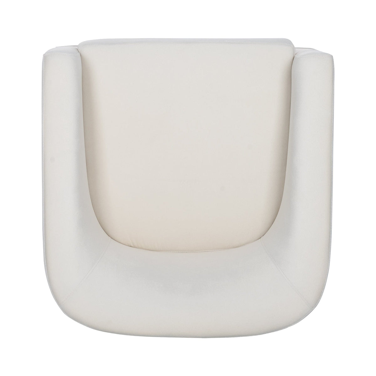 THE FURNITURE CO. Swivel Chair White Velvet Swivel Chair with 360° Rotation and Cushioned Comfort