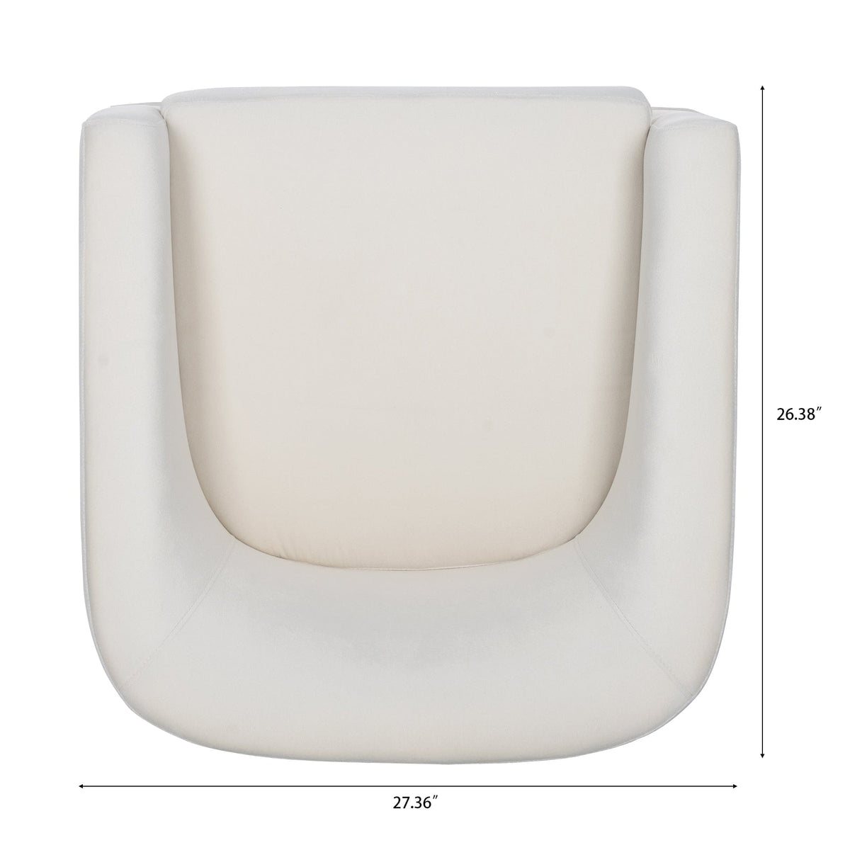THE FURNITURE CO. Swivel Chair White Velvet Swivel Chair with 360° Rotation and Cushioned Comfort