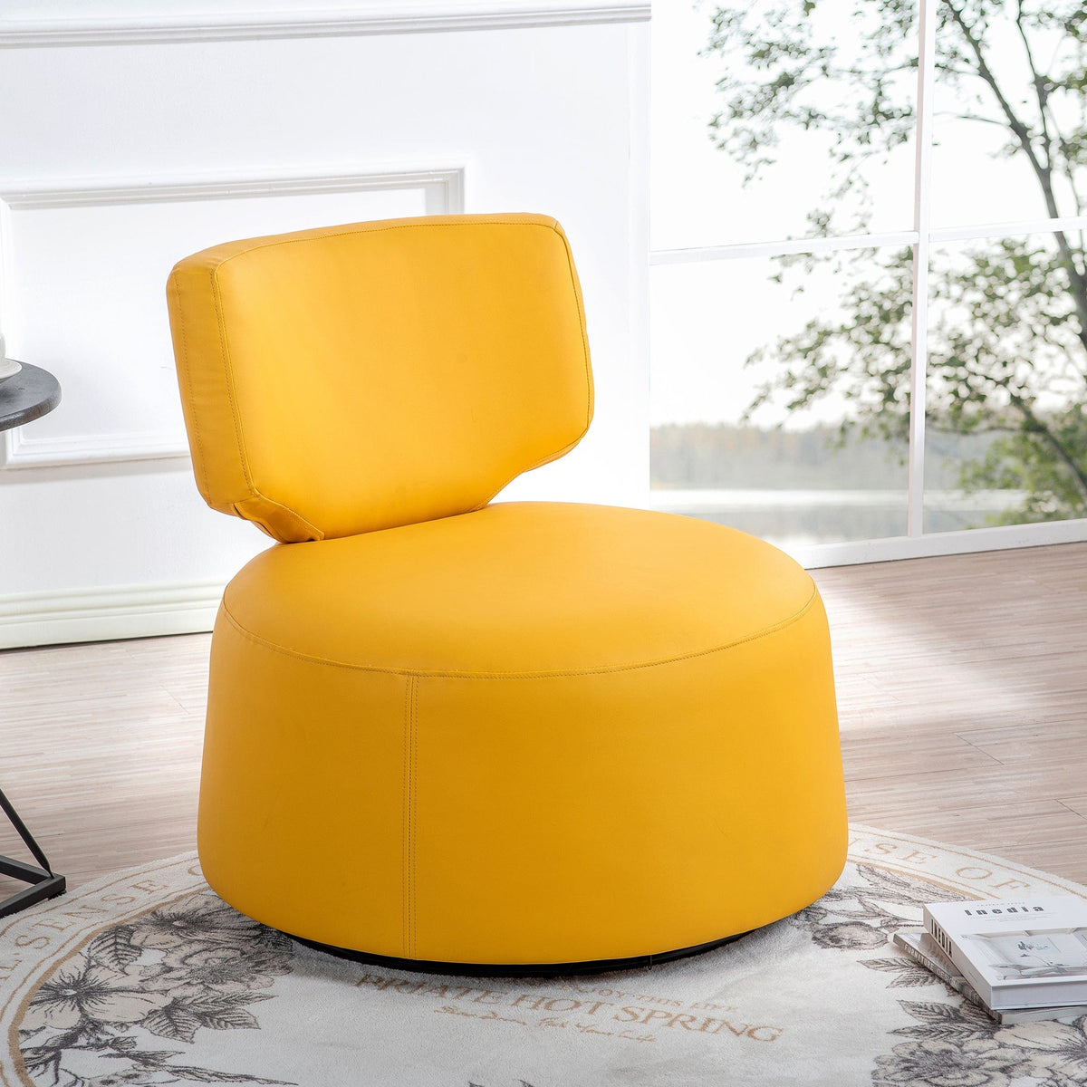 THE FURNITURE CO. Swivel Chair Yellow Simple Swivel Accent Chair