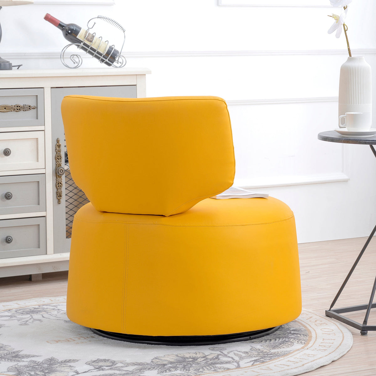 THE FURNITURE CO. Swivel Chair Yellow Simple Swivel Accent Chair