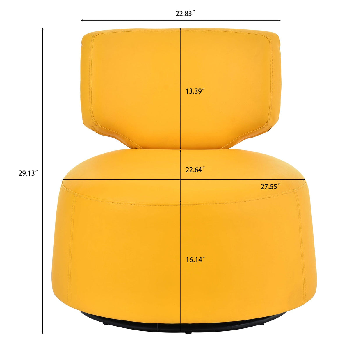THE FURNITURE CO. Swivel Chair Yellow Simple Swivel Accent Chair