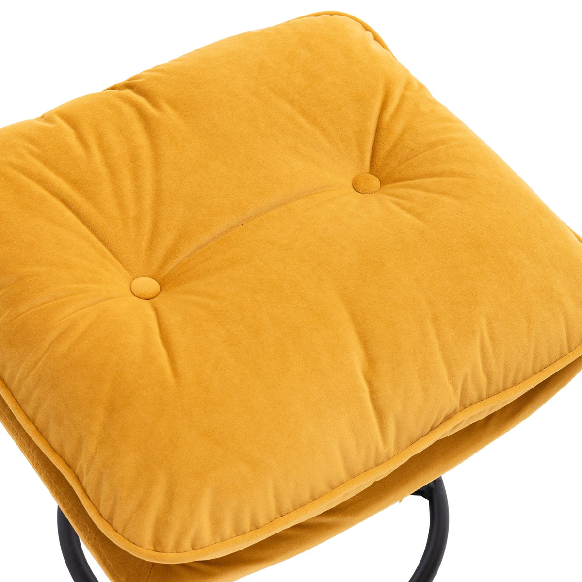 THE FURNITURE CO. Swivel Chair Yellow Velvet Swivel Accent Chair with Ottoman