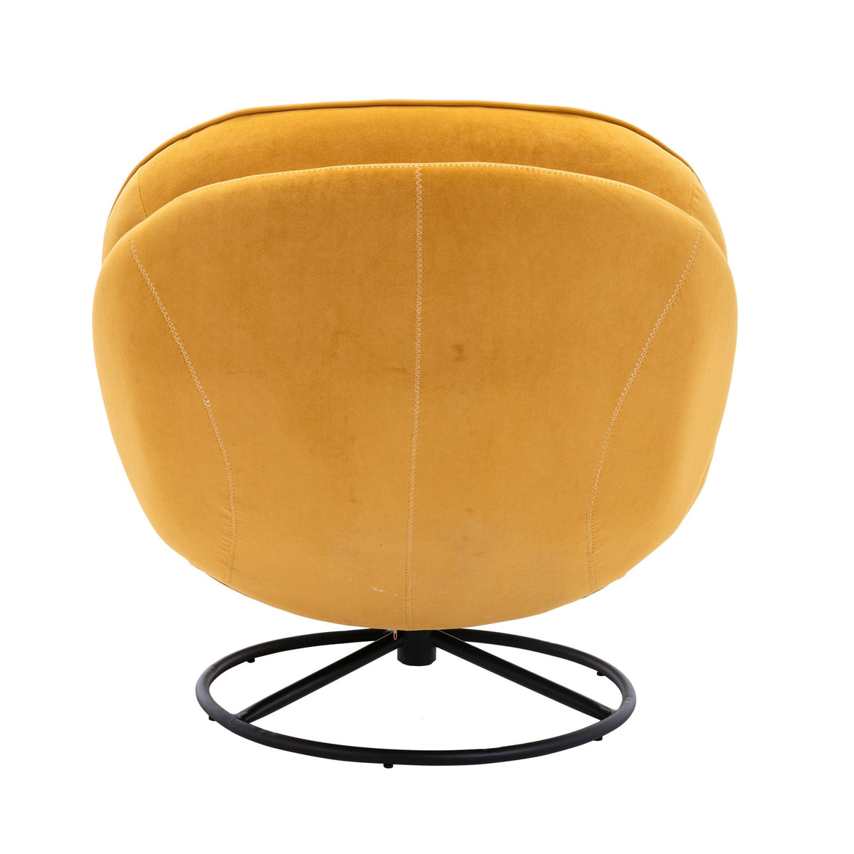 THE FURNITURE CO. Swivel Chair Yellow Velvet Swivel Accent Chair with Ottoman
