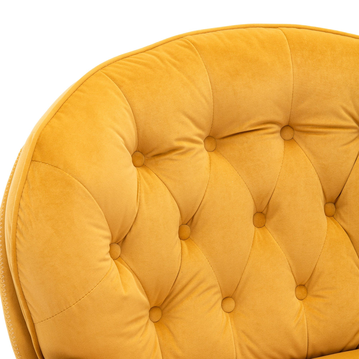 THE FURNITURE CO. Swivel Chair Yellow Velvet Swivel Accent Chair with Ottoman