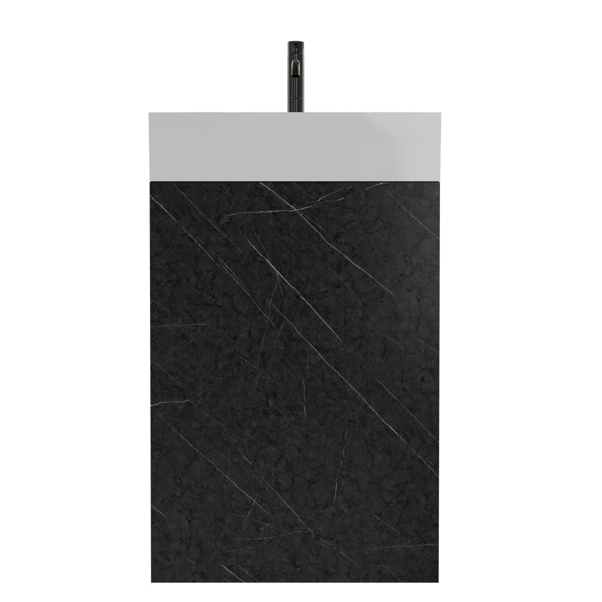 THE FURNITURE CO. Vanity Default 20" Black Marble Bathroom Vanity with Ceramic Sink Freestanding Modern Cabinet In Black