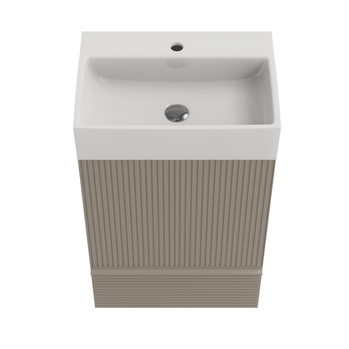 THE FURNITURE CO. Vanity Default 20 Inch Striped Cashmere Grey Bathroom Vanity Ceramic Sink Freestanding Cabinet In Grey