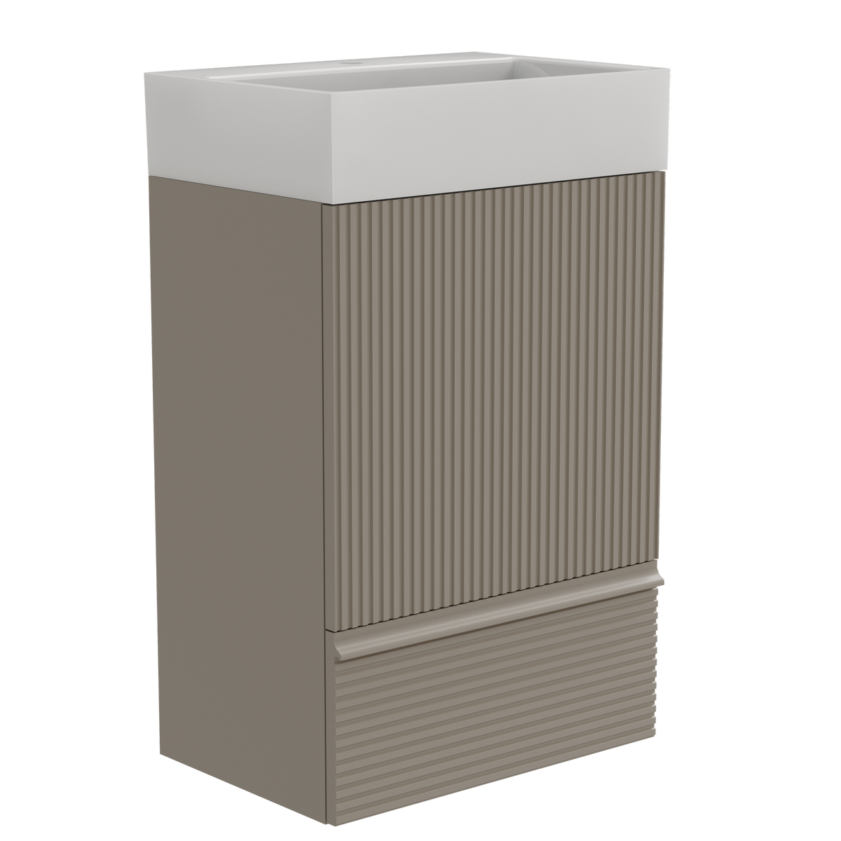 THE FURNITURE CO. Vanity Default 20 Inch Striped Cashmere Grey Bathroom Vanity Ceramic Sink Freestanding Cabinet In Grey