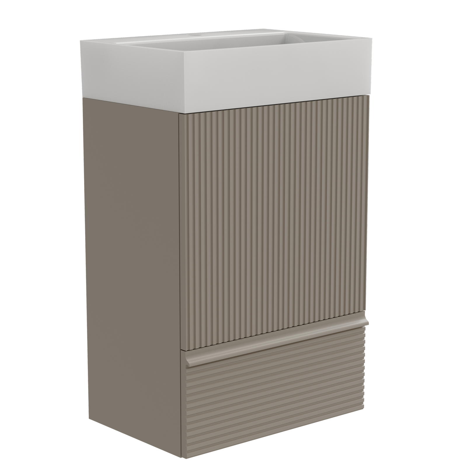 THE FURNITURE CO. Vanity Default 20 Inch Striped Cashmere Grey Bathroom Vanity Ceramic Sink Freestanding Cabinet In Grey