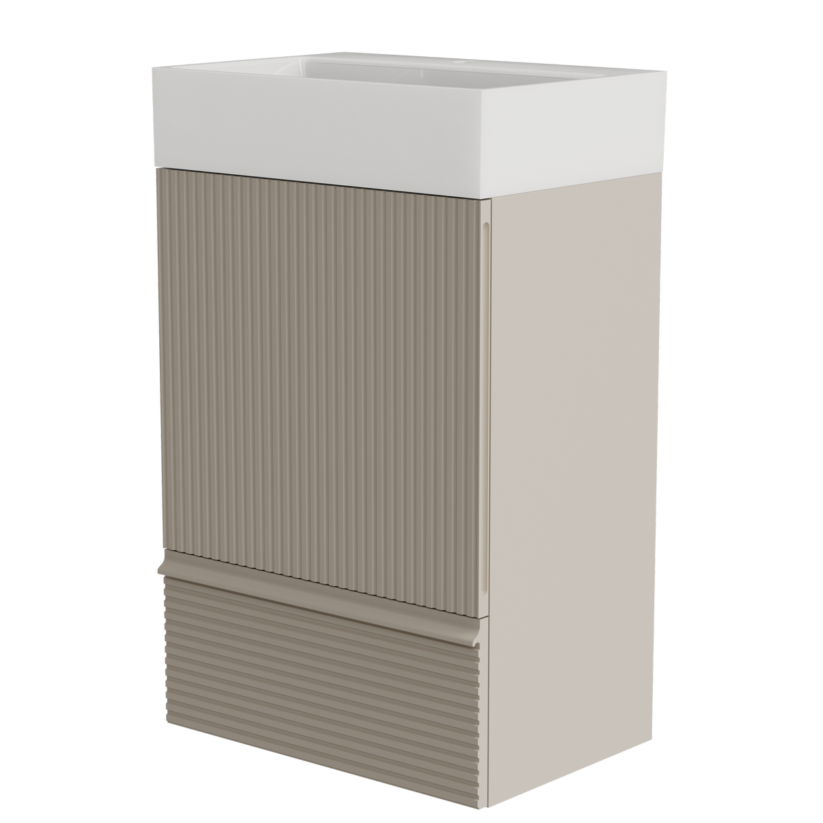 THE FURNITURE CO. Vanity Default 20 Inch Striped Cashmere Grey Bathroom Vanity Ceramic Sink Freestanding Cabinet In Grey