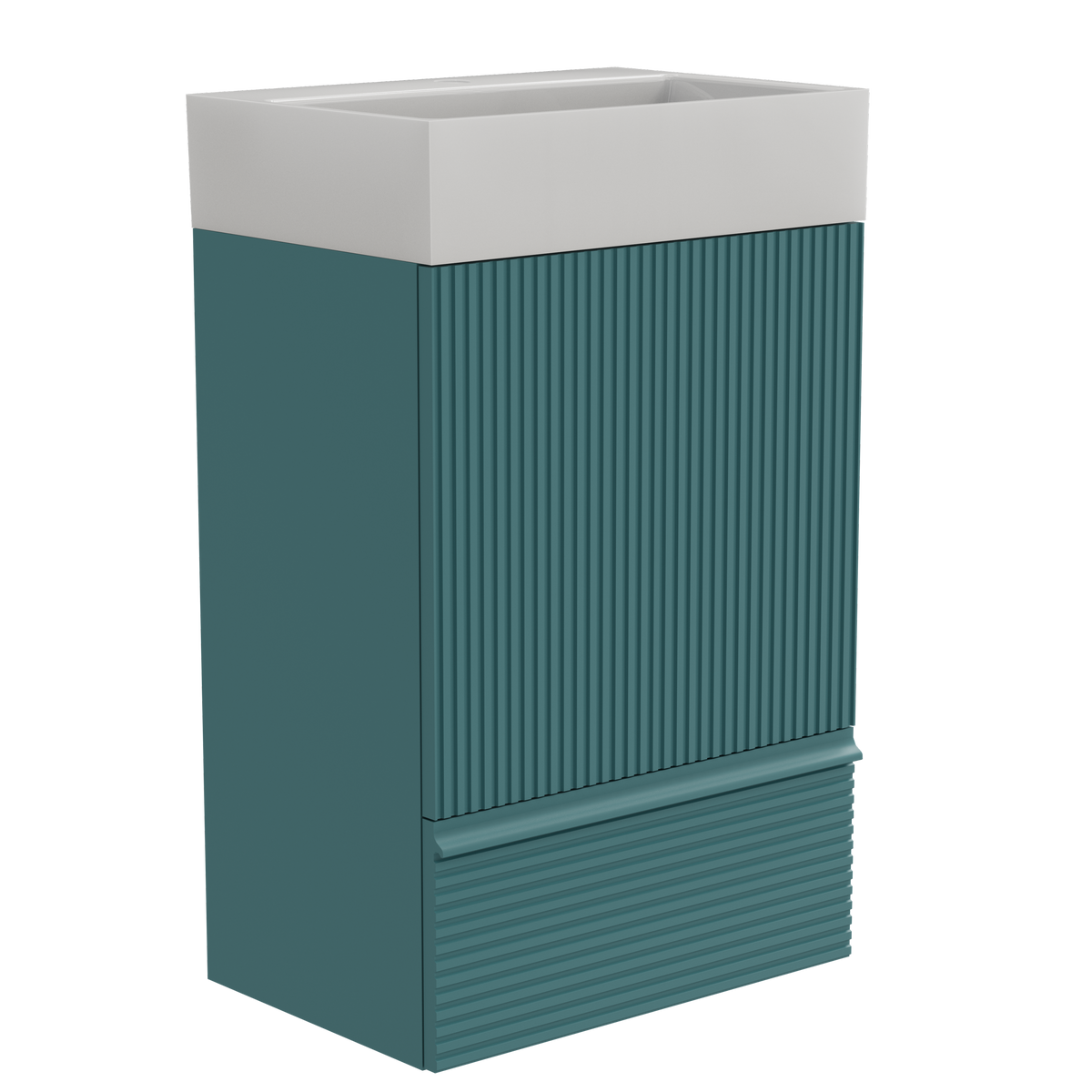 THE FURNITURE CO. Vanity Default 20" Striped Aquamarine Bathroom Vanity with Ceramic Sink Freestanding Modern Cabinet In Aqua