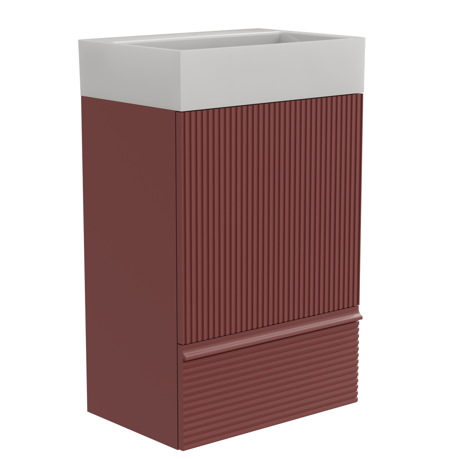 THE FURNITURE CO. Vanity Default 20 Striped Christmas Red Bathroom Vanity with Ceramic Sink Freestanding Modern Cabinet In Red