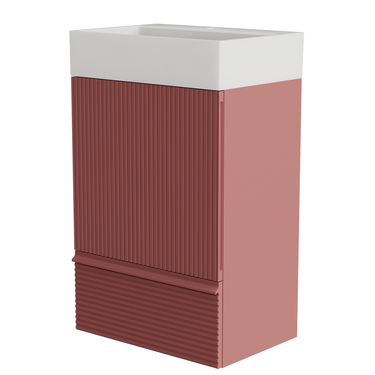 THE FURNITURE CO. Vanity Default 20 Striped Christmas Red Bathroom Vanity with Ceramic Sink Freestanding Modern Cabinet In Red