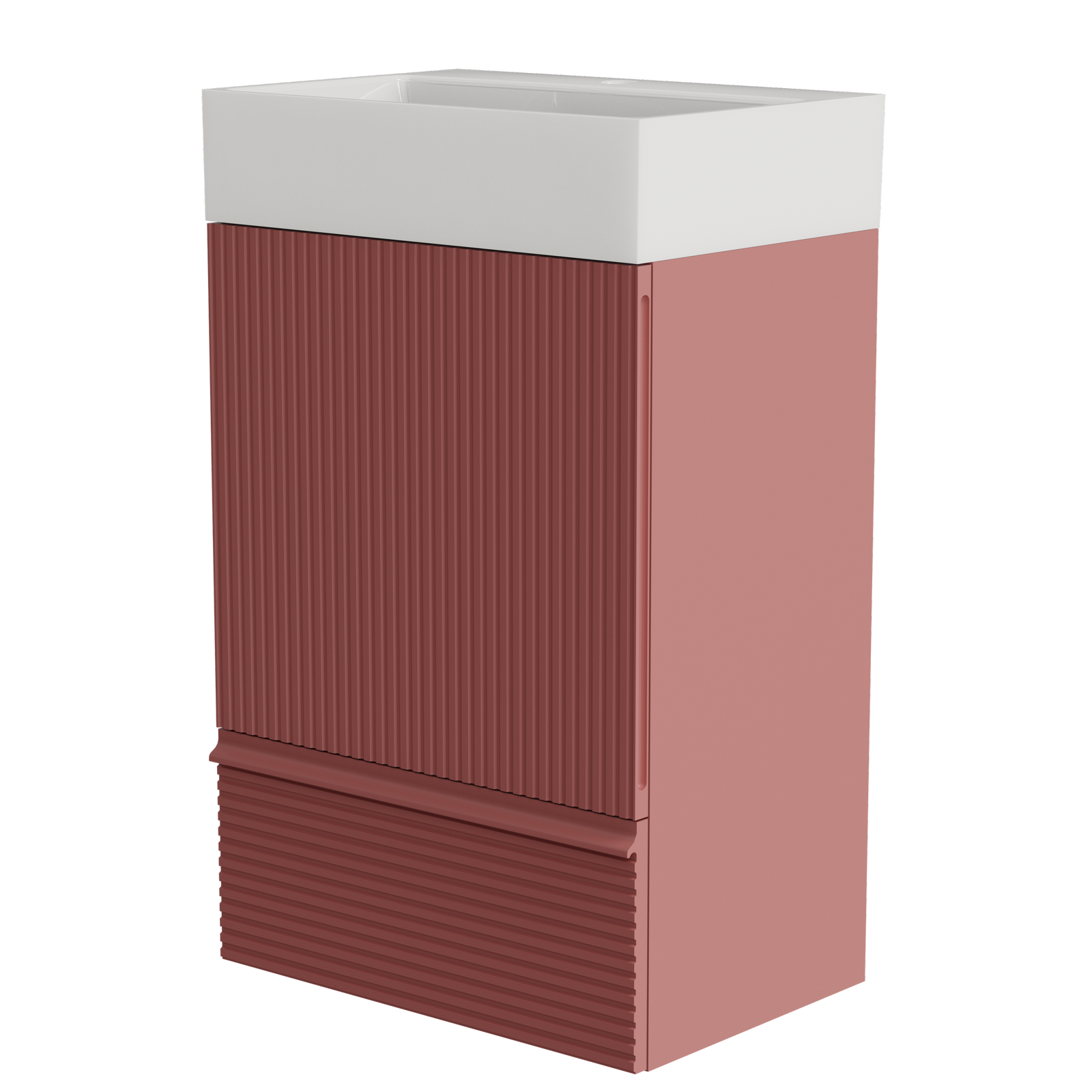 THE FURNITURE CO. Vanity Default 20 Striped Christmas Red Bathroom Vanity with Ceramic Sink Freestanding Modern Cabinet In Red