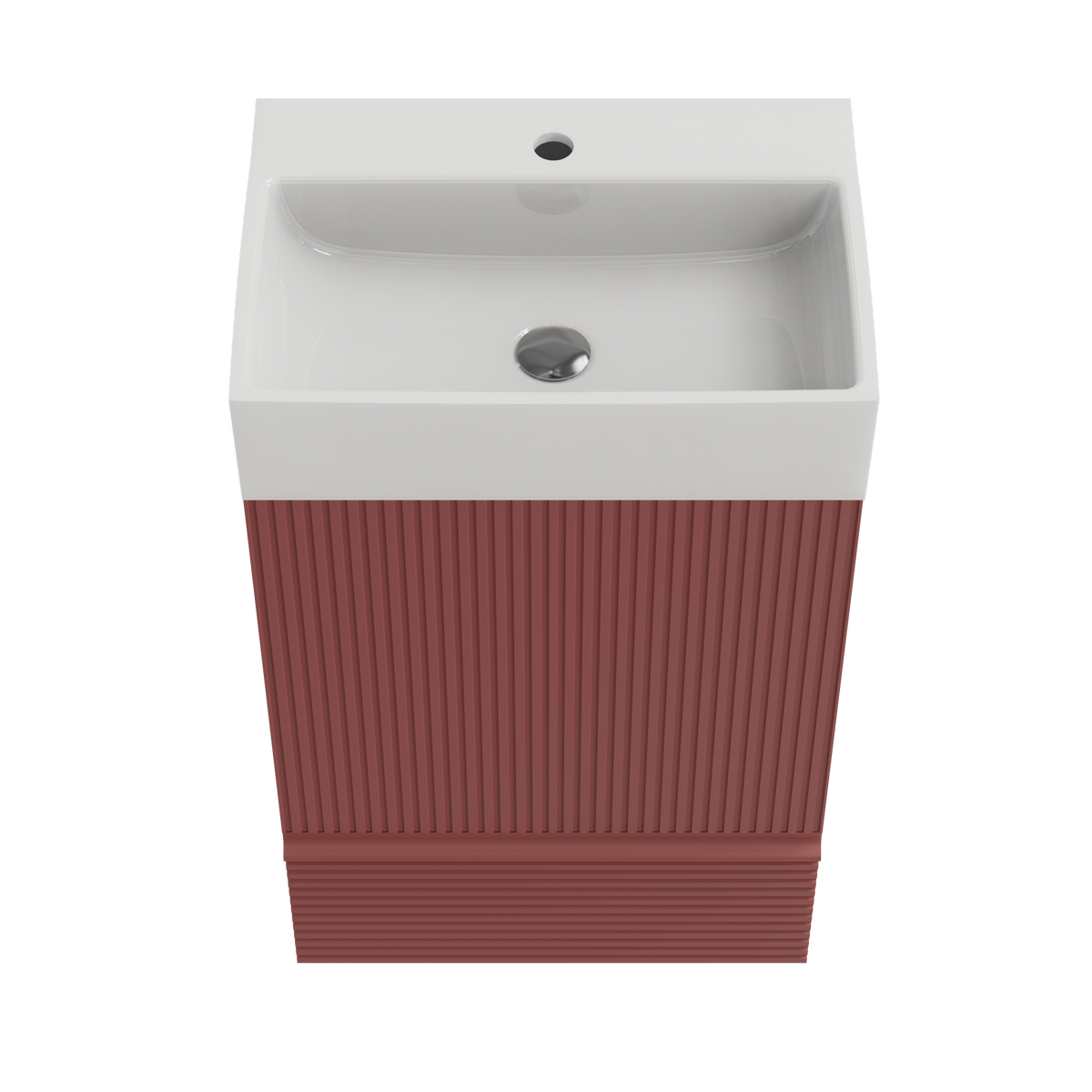 THE FURNITURE CO. Vanity Default 20 Striped Christmas Red Bathroom Vanity with Ceramic Sink Freestanding Modern Cabinet In Red