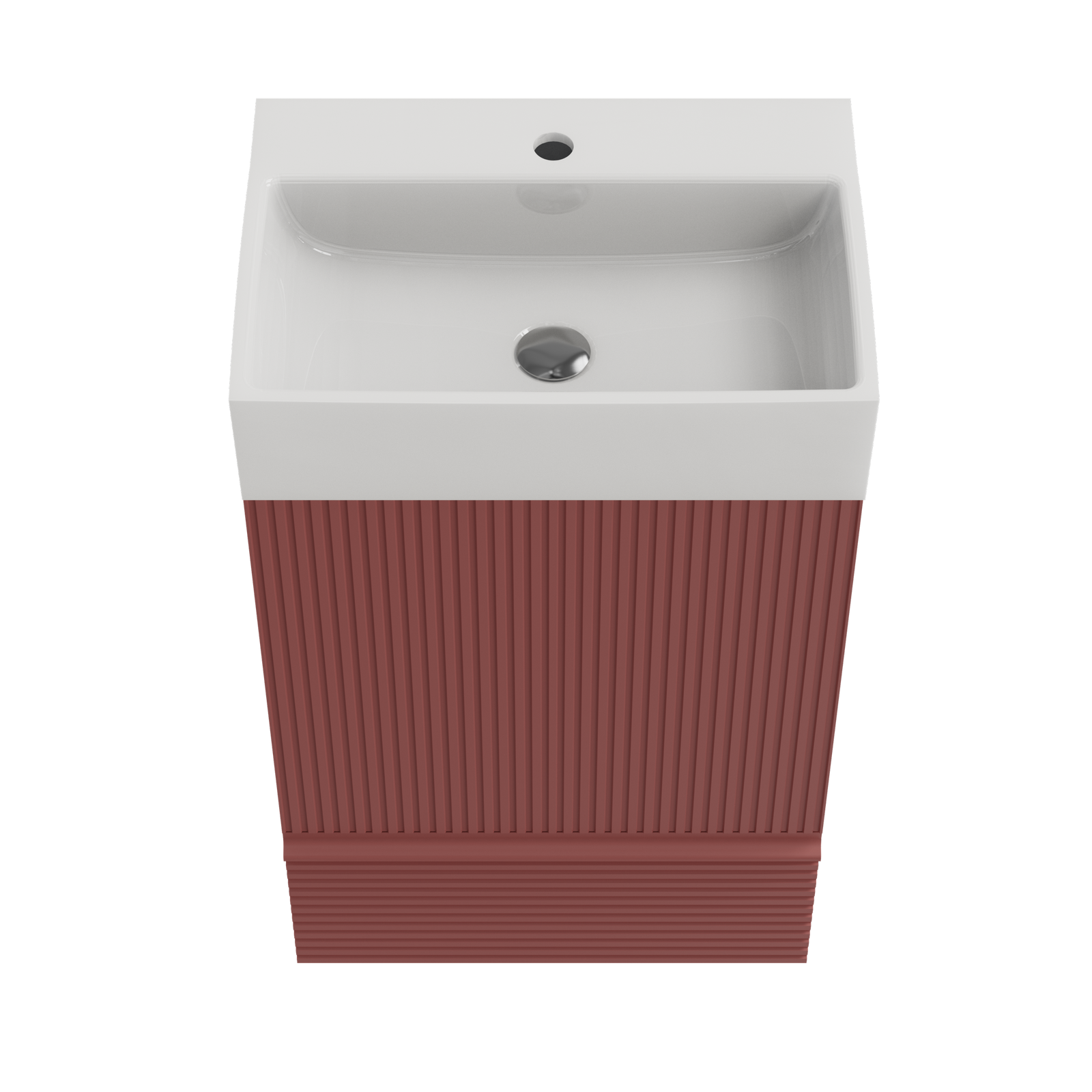 THE FURNITURE CO. Vanity Default 20 Striped Christmas Red Bathroom Vanity with Ceramic Sink Freestanding Modern Cabinet In Red