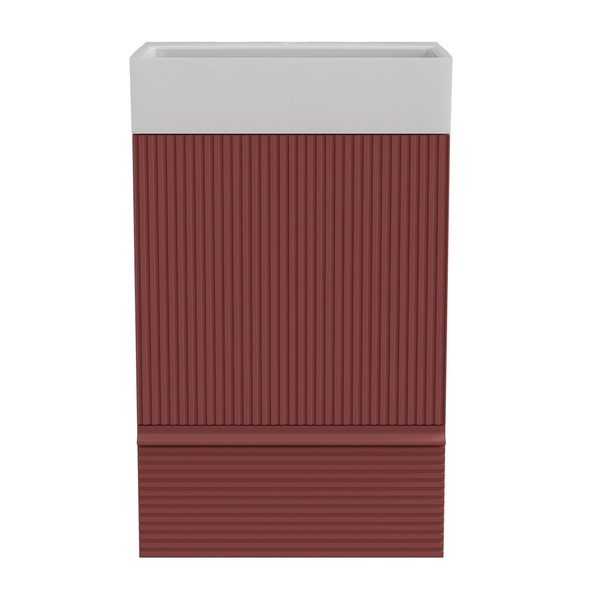 THE FURNITURE CO. Vanity Default 20 Striped Christmas Red Bathroom Vanity with Ceramic Sink Freestanding Modern Cabinet In Red