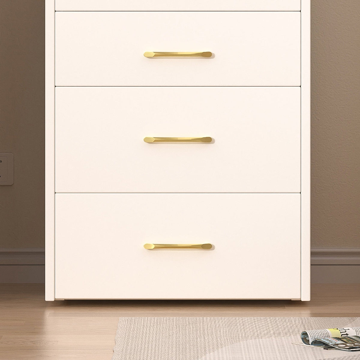 THE FURNITURE CO. Vanity Default 3 In 1 Vanity Desk With Open Top Mirror And Glass Surface Compact Makeup Vanity With 3 Drawers In White