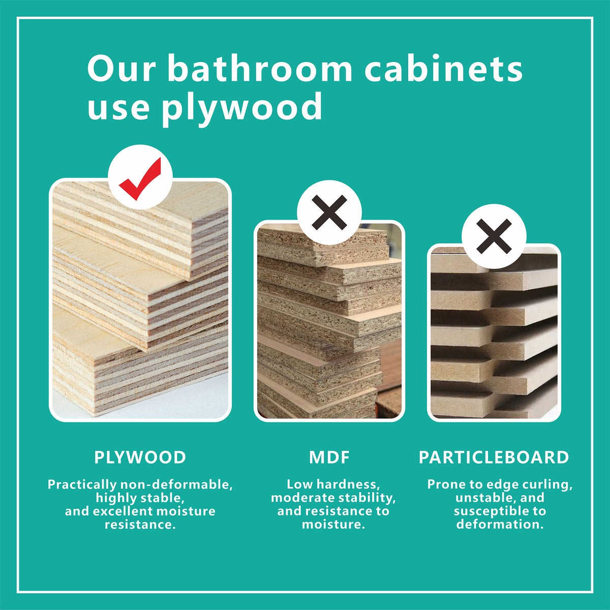 THE FURNITURE CO. Vanity Default 30 Inch Striped Walnut Bathroom Vanity with Sink Freestanding and Wall Mounted Options In White and Walnut